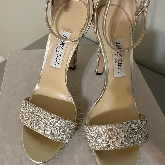 Jimmy Choo Misty 120mm, moon sand, sparkle/glitter, size 39 (Size US 9) - Picture 9 of 10